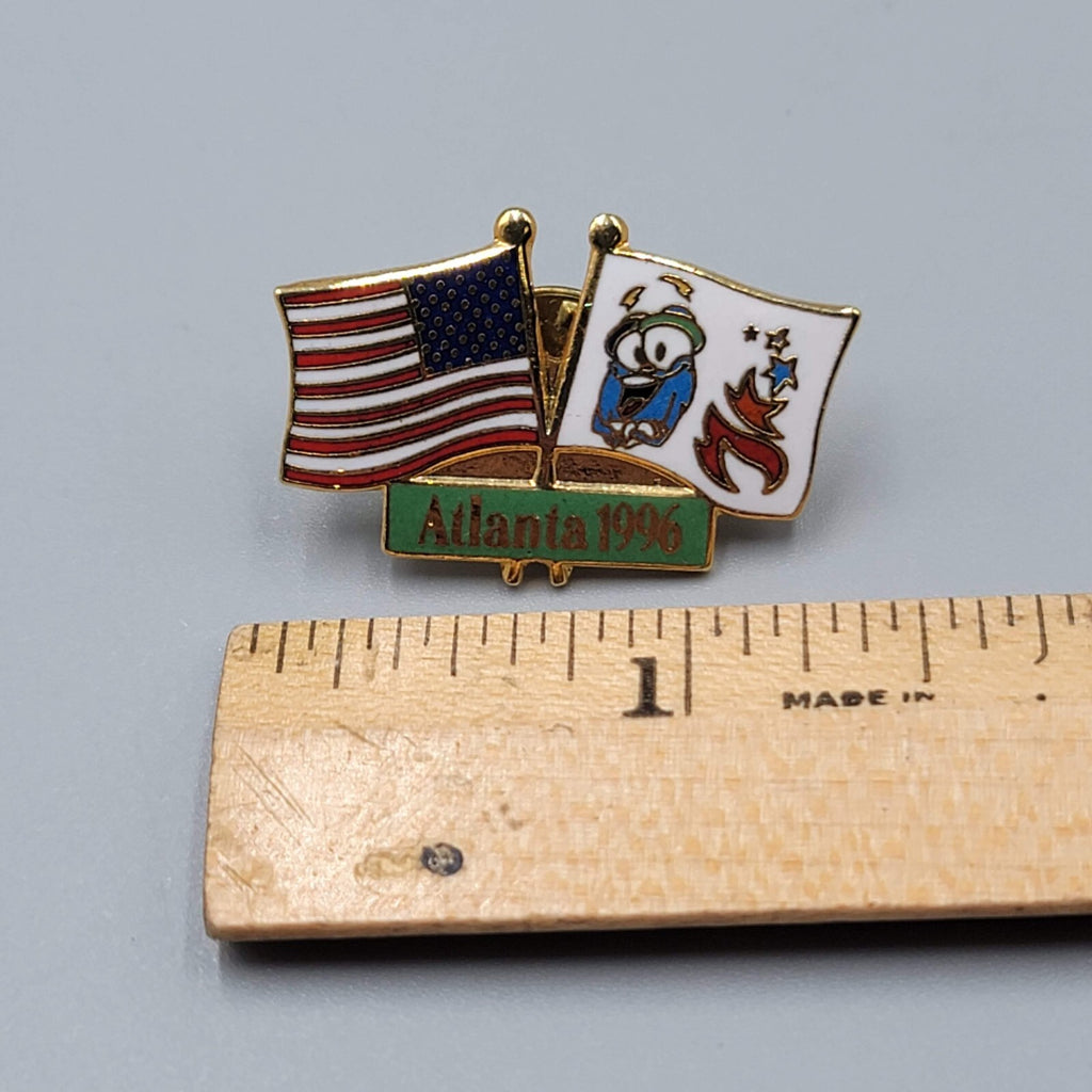 Atlanta 1996 Double Flag USA Flag Olympic Pin