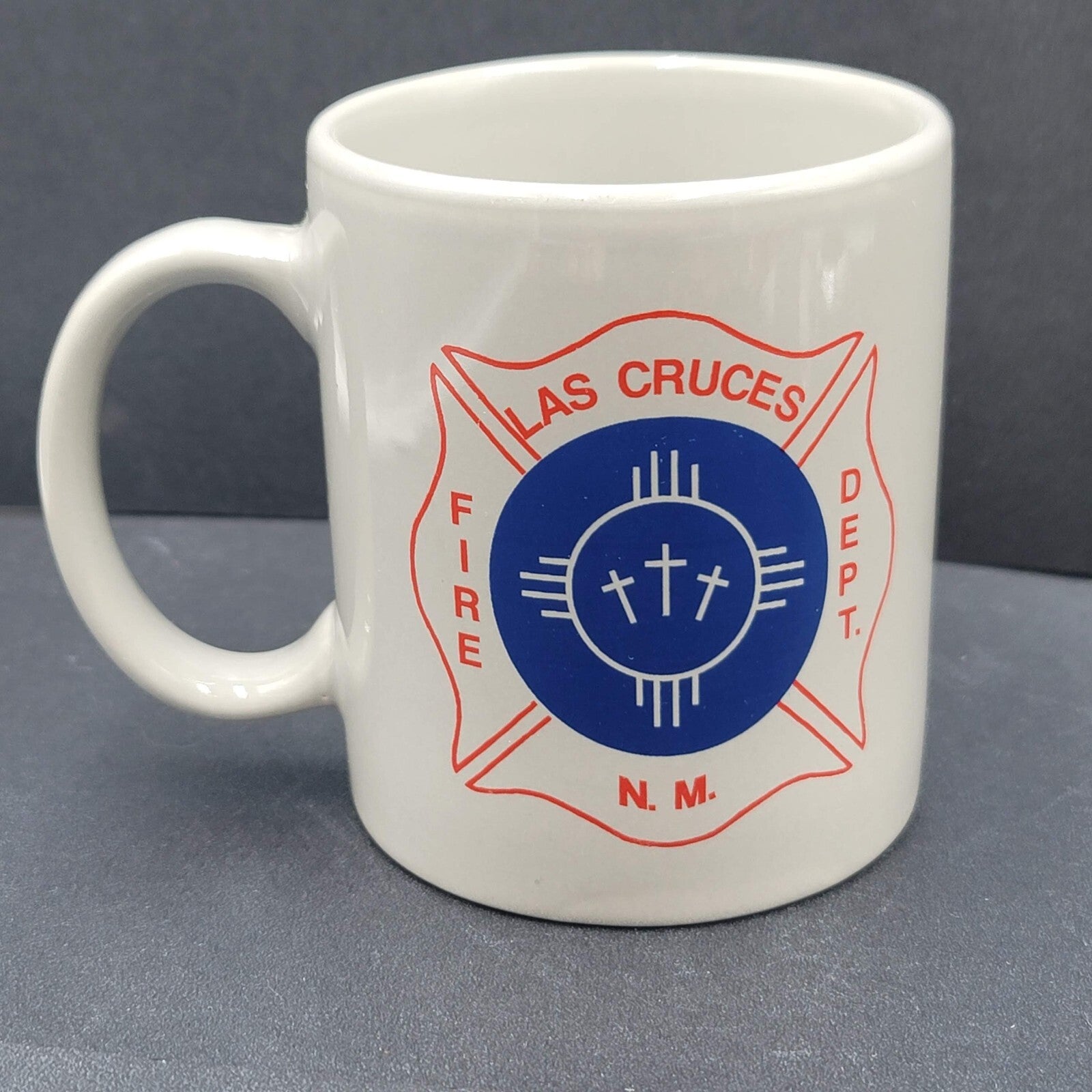 Las Cruces New Mexico Coffee Mug Fire Department Gray Blue Red