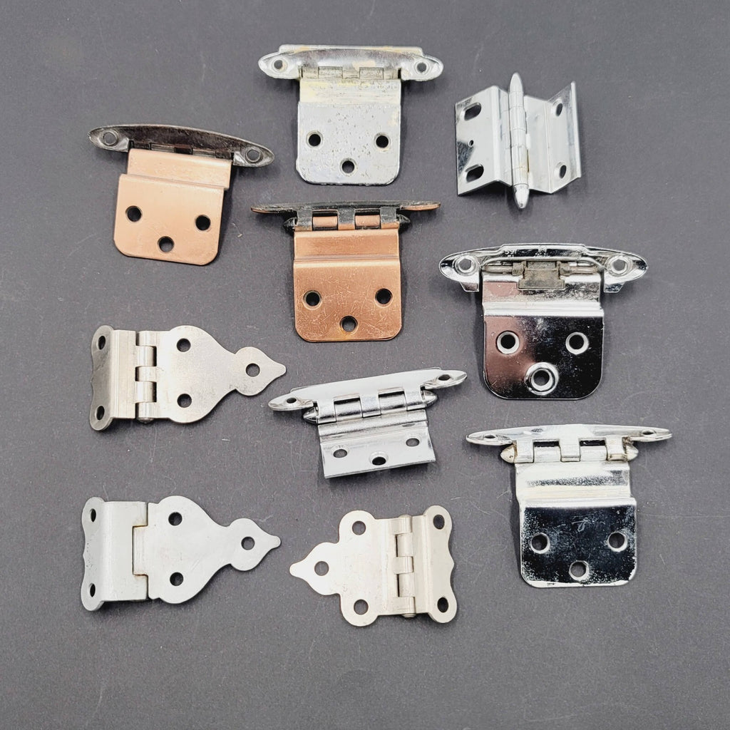 LOT of 10 Vintage Reclaimed Used Cabinet Offset Hinges Mix Lot All Salvaged