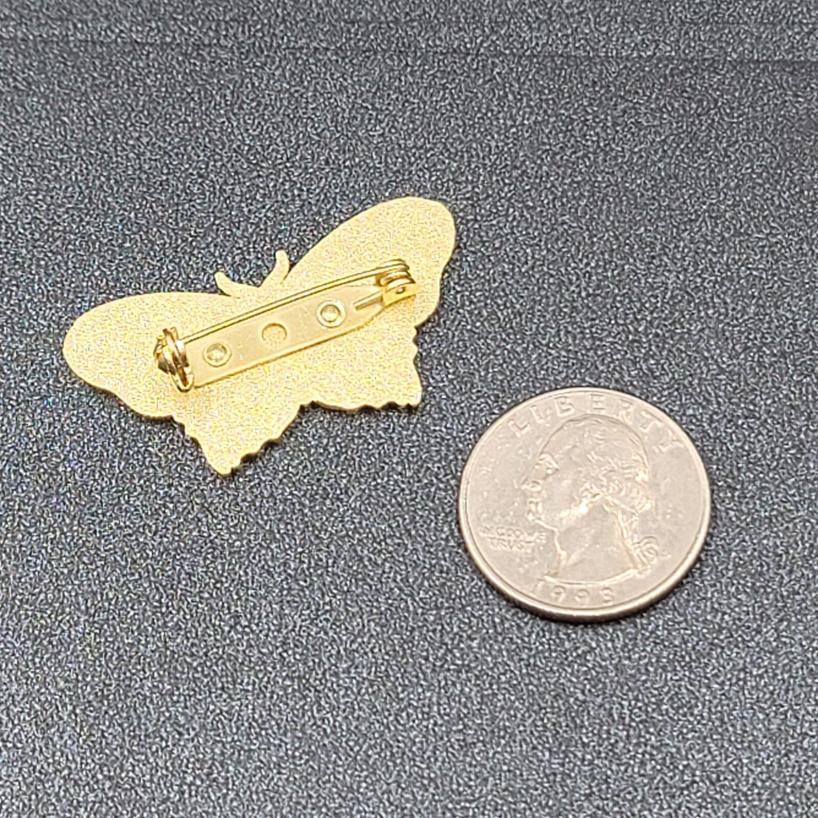 Moth Purple Pink Enamel Lapel Hat Pin Moon Phase 1.5"