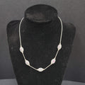 Art Glass Lampwork Rose Bead Necklace Sterling Silver 925 16”-17.5"