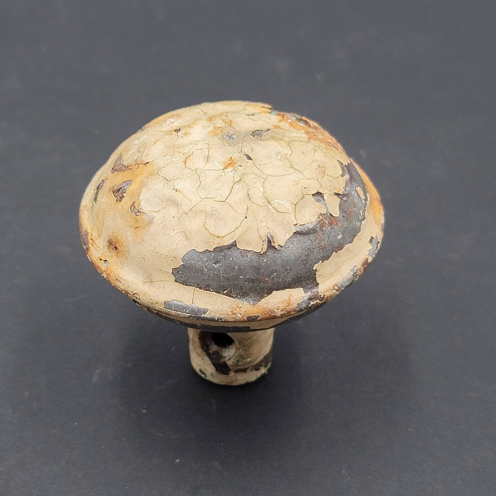 Vintage SINGLE Ornate Steel Doorknob Salvage Door Hardware Painted Shabby Chic