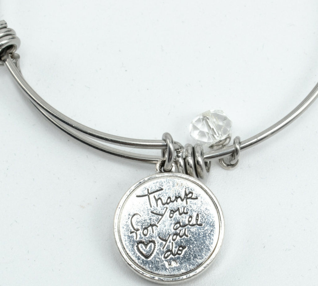 LA Heart Charm Bracelet "Mom, I Love you" "Thank you for all you do" 2 1/2"