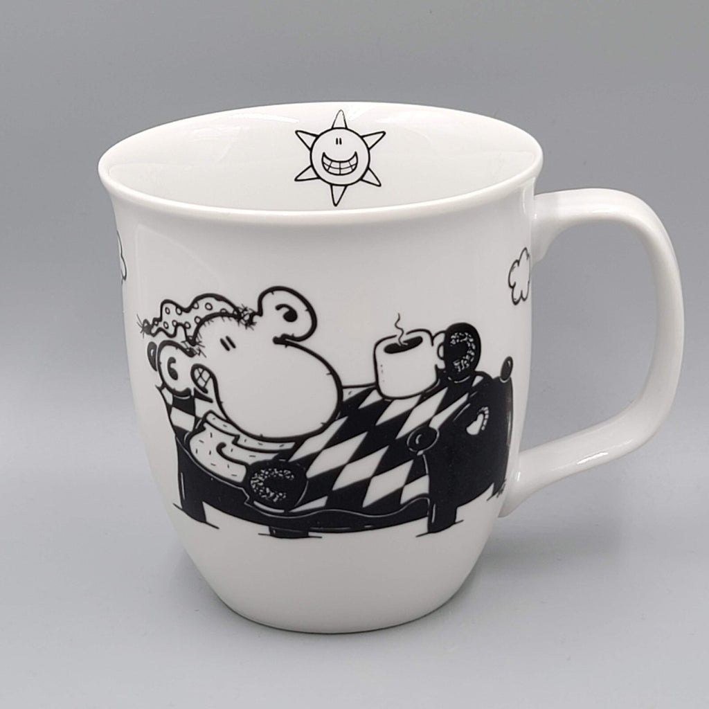 Sheepworld NICI Good Morning Mug Black White Cartoon Coffee Cup