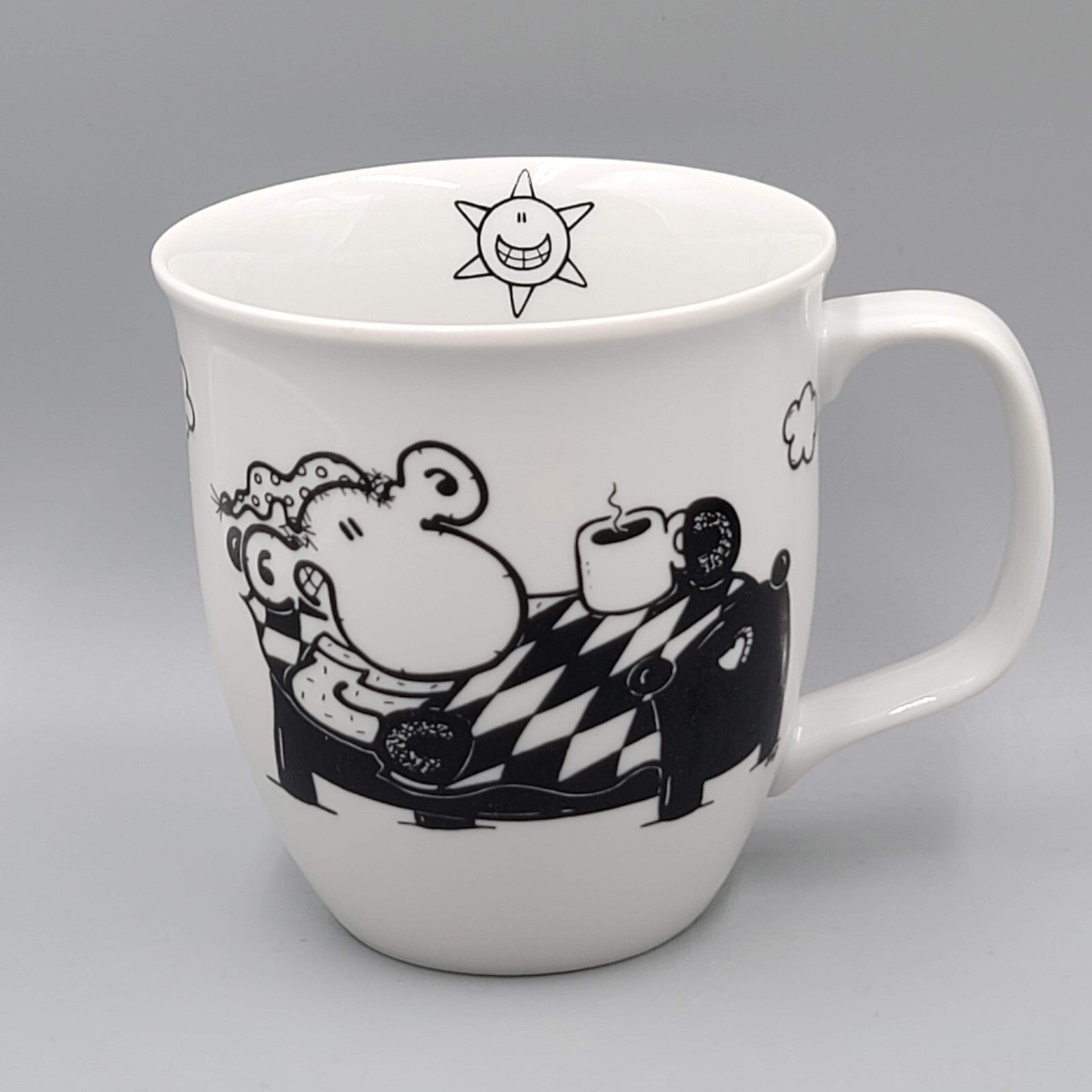 Sheepworld NICI Good Morning Mug Black White Cartoon Coffee Cup