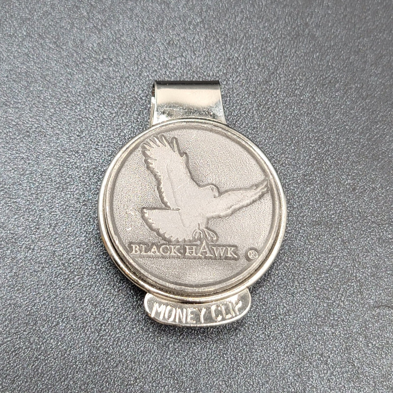 Black Hawk Colorado Money Clip Silver tone Souvenir