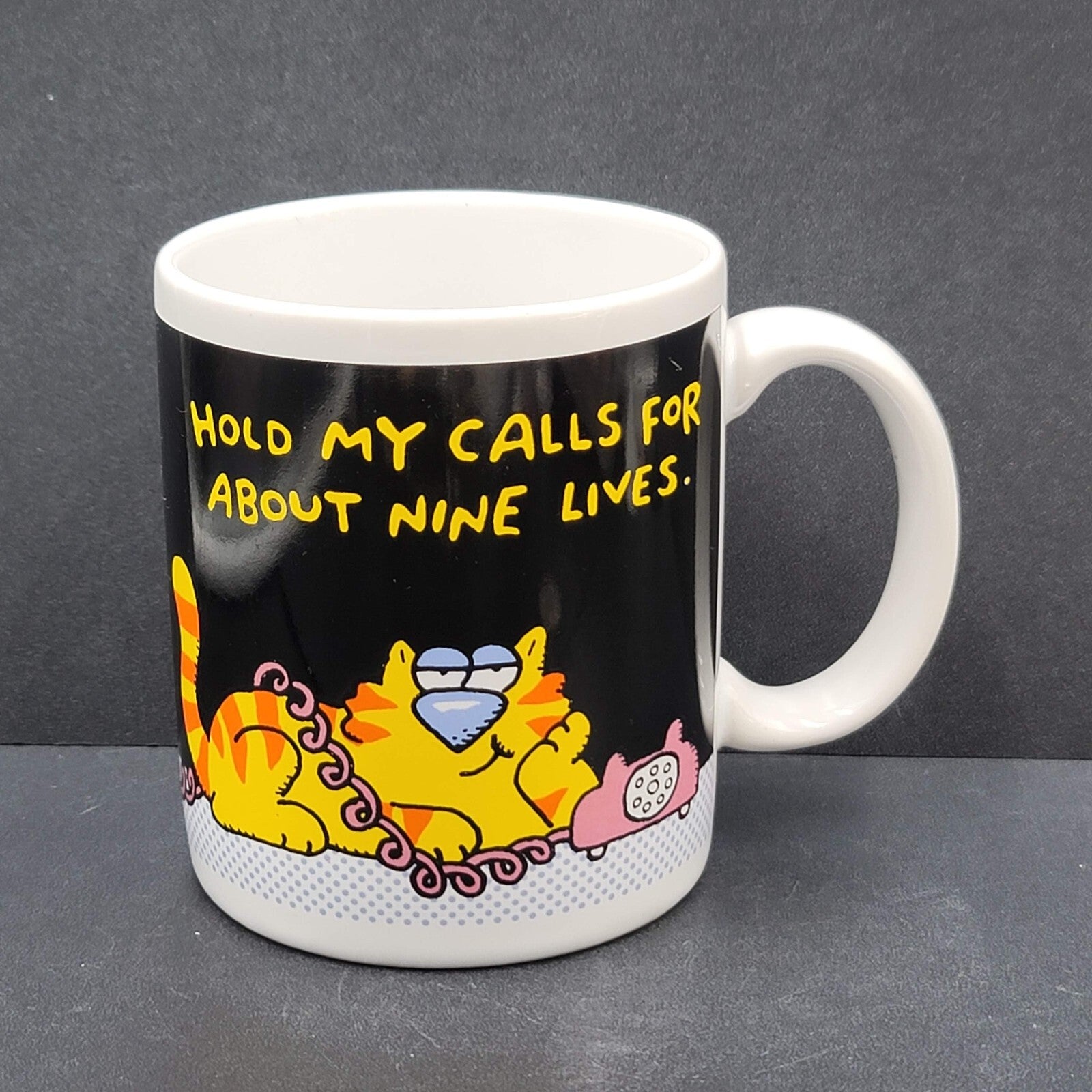 Vintage Hallmark Hold My Calls For About Nine Lives 1989 Cat Coffee Mug