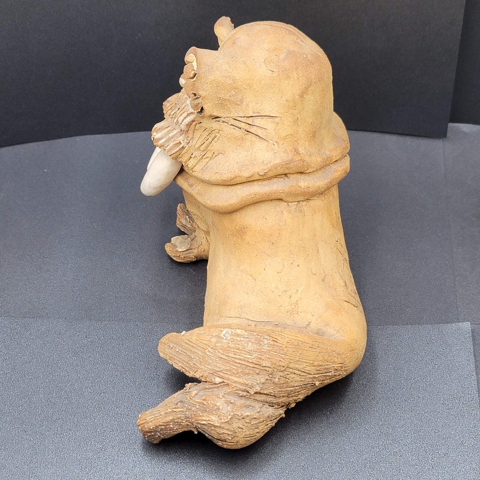 Vintage Max Hindt Clay Pottery Figurine Walrus 1970s Whimsical