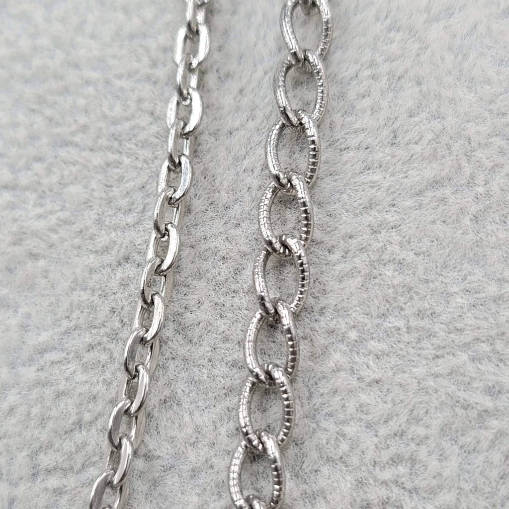 Vintage Necklace Double Chain Silver tone Long 24" & 28"