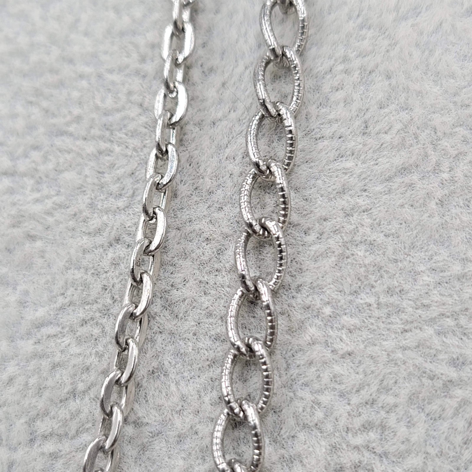 Vintage Necklace Double Chain Silver tone Long 24" & 28"