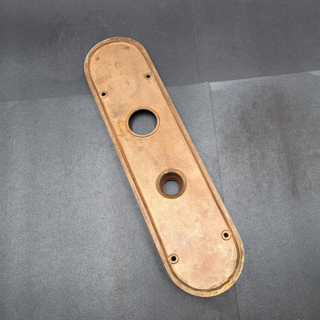 Antique Bronze Door Knob Back Plate Exterior Salvage Hardware RH Co 12"