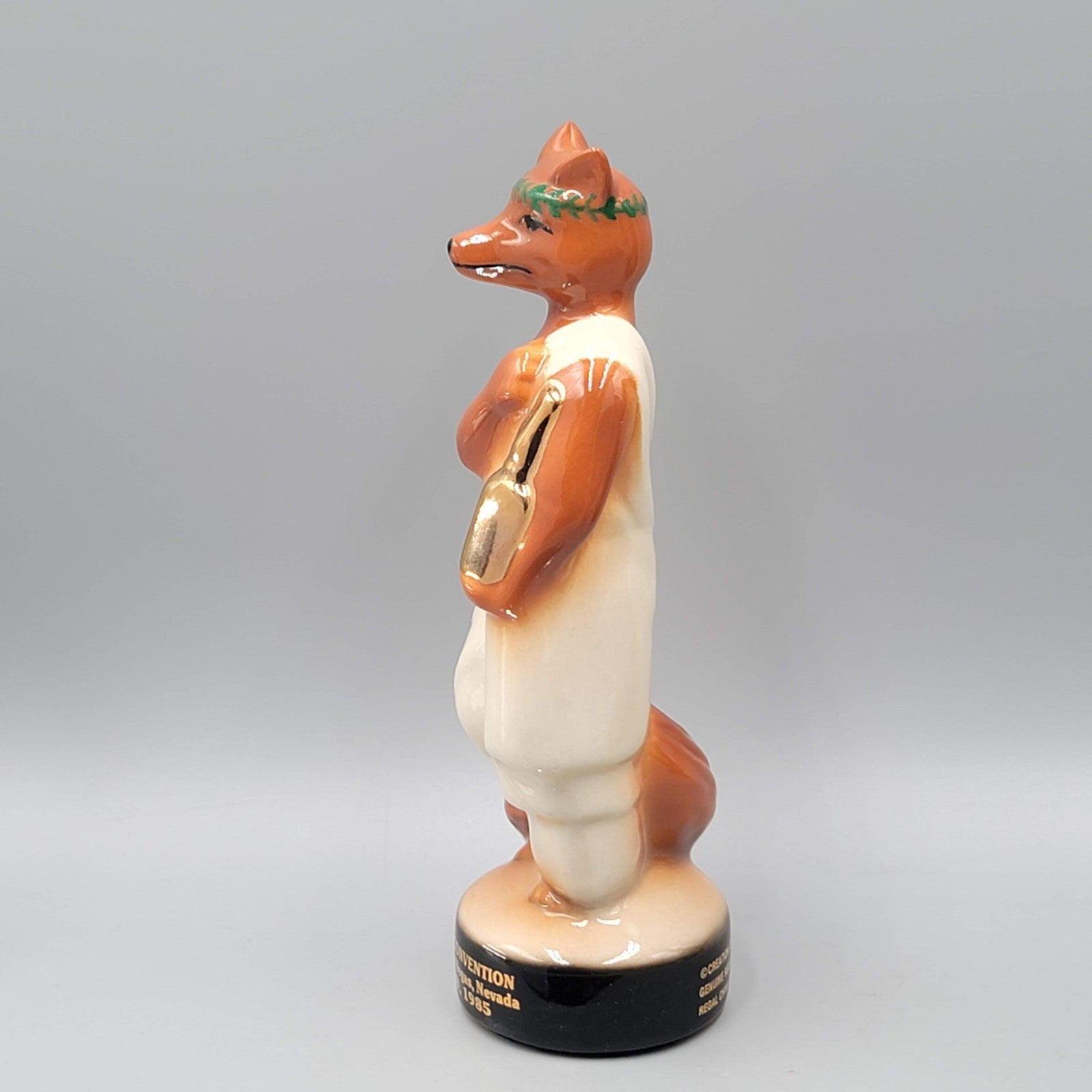 Jim Beam 1985 15th Annual Convention Las Vegas NV Fox in Toga Figurine 7 1/2”