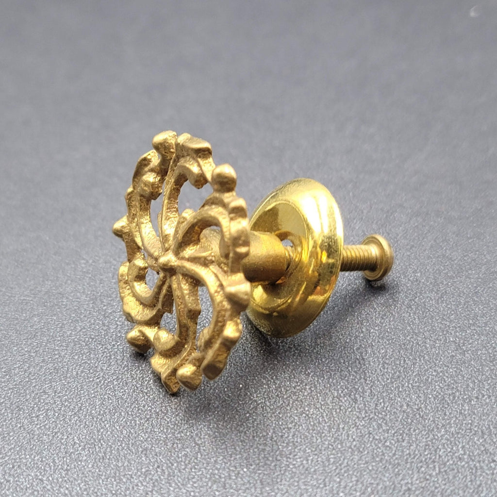 Vintage Brass Cabinet Drawer Pull Replacement Hardware New Old Stock w Screw