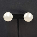 Vintage Clip on Earrings White Satin Finish Round 7/8"