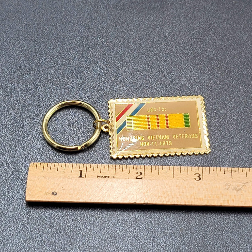 VTG US Stamp Key Chain Ring Honoring Vietnam Veterans 1979 15 cents