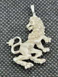 Lion Leo Zodiac Textured Silver tone 3D Pendant Only 1 1/2"