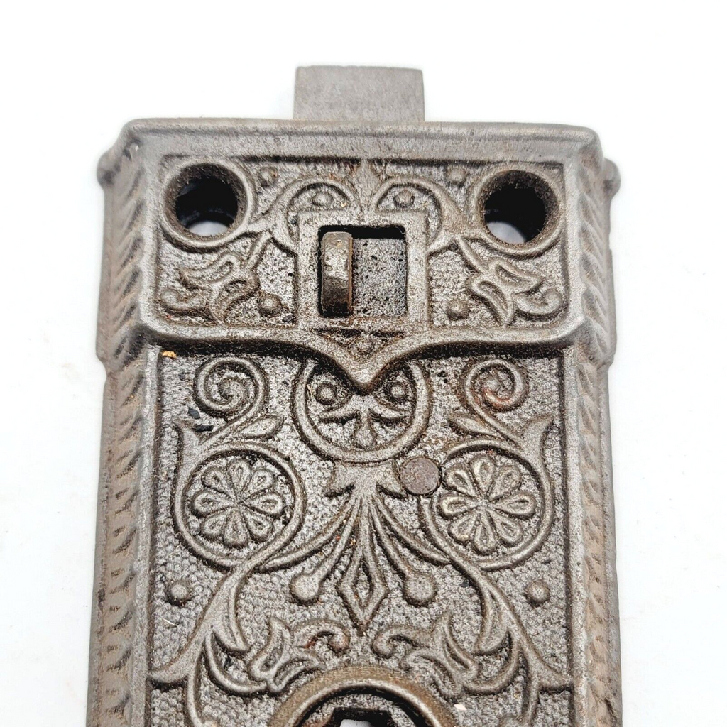 Antique Ornate Surface Mount Mortise Lock No Keeper No Key 1108B