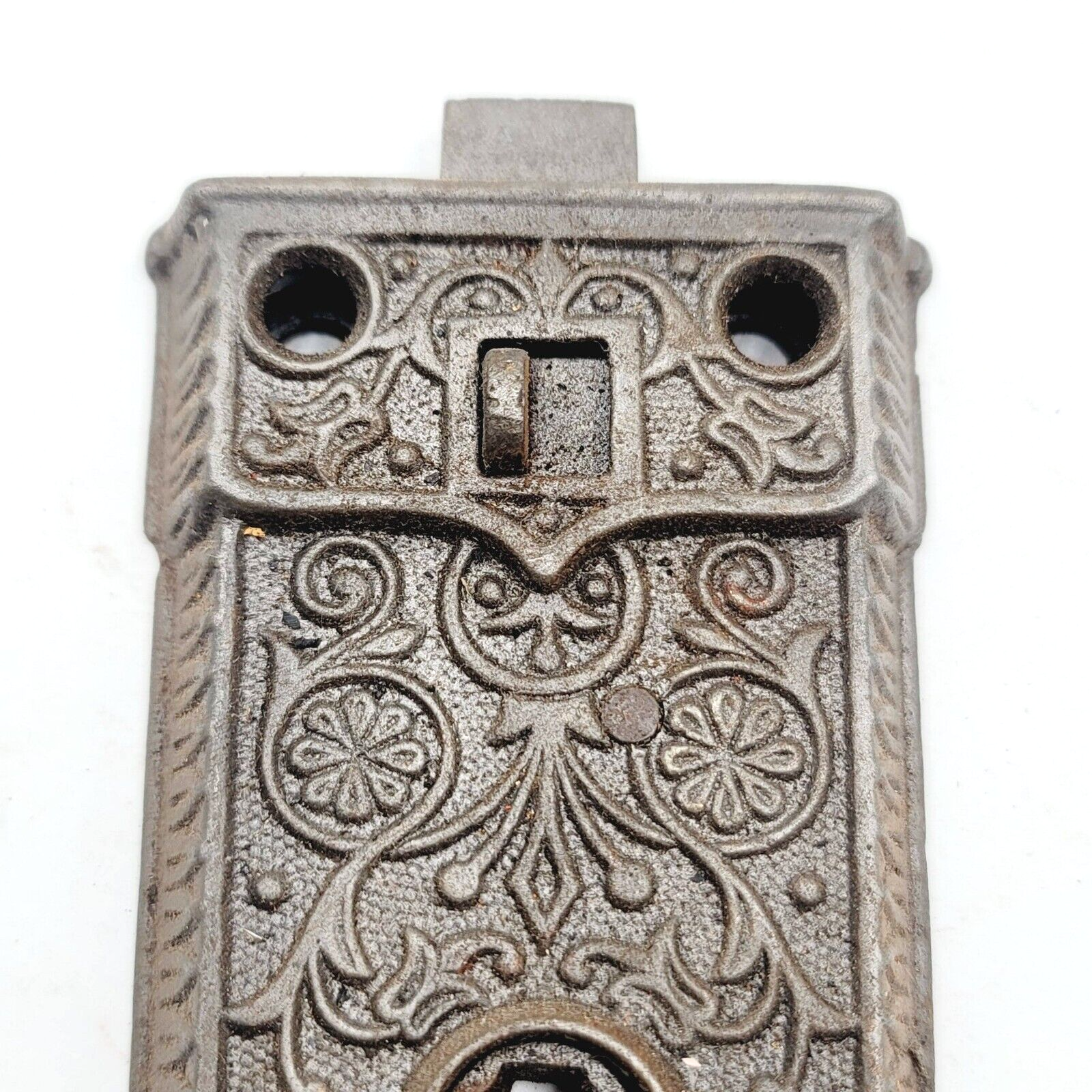 Antique Ornate Surface Mount Mortise Lock No Keeper No Key 1108B