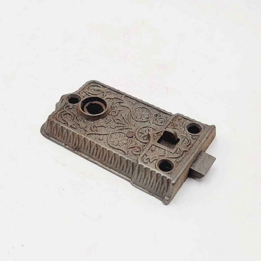 Antique Ornate Surface Mount Mortise Lock No Keeper No Key 1108B