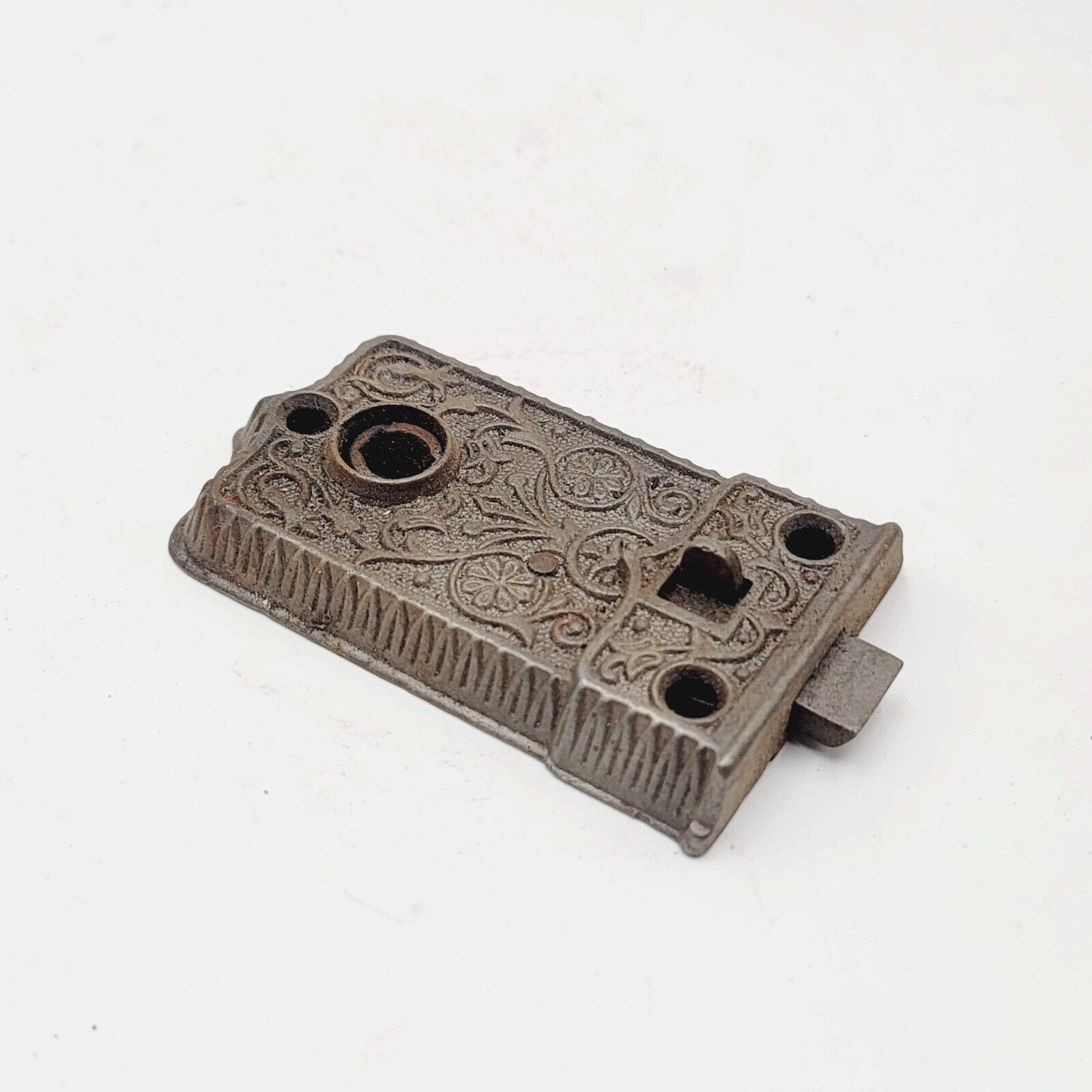Antique Ornate Surface Mount Mortise Lock No Keeper No Key 1108B