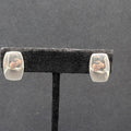 Vintage Clip on Earrings Polished Silver Plated Rectangle Studs 5/8"