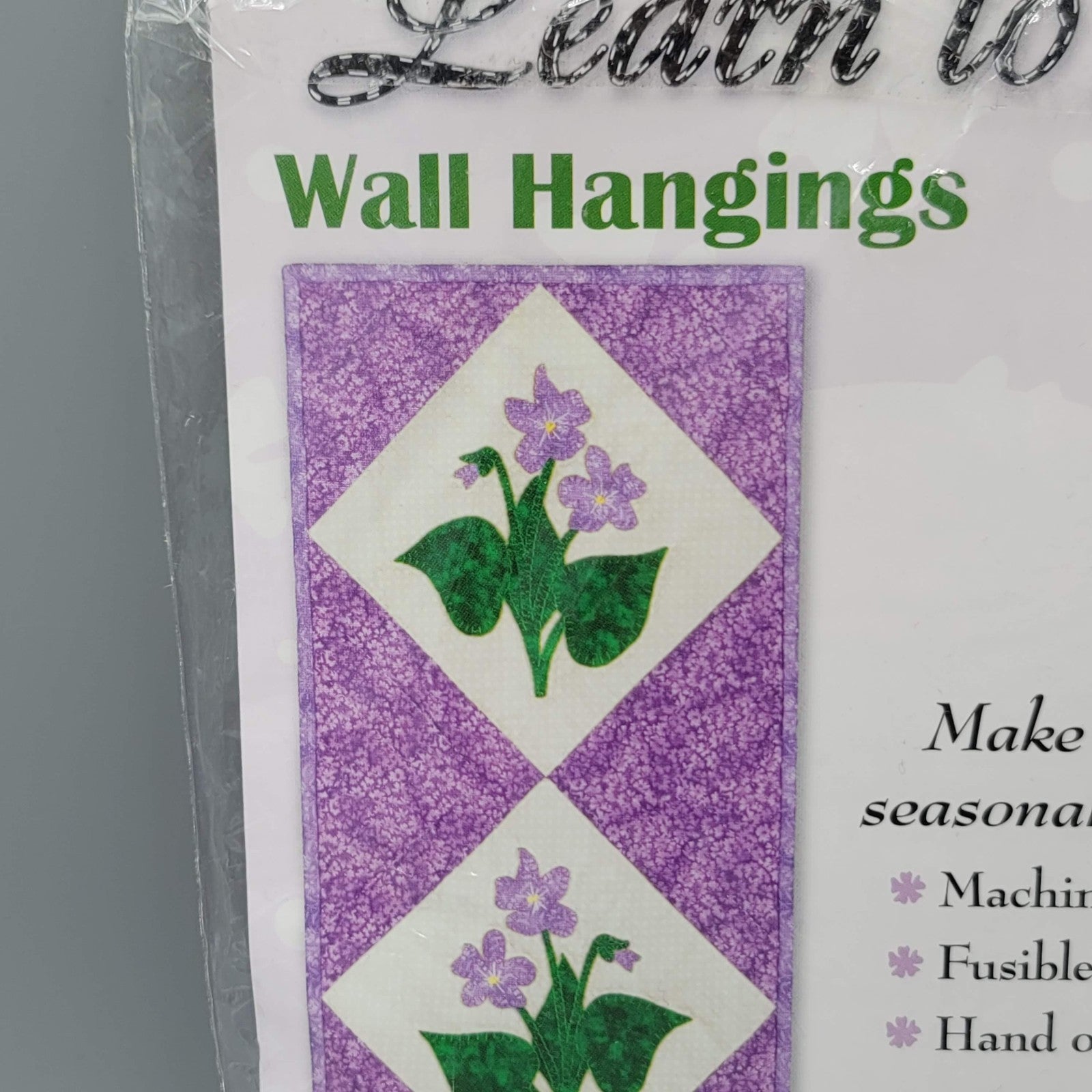 Learn To Quilt Wall Hangings Kit May Violets Purple Flowers Roberta Elliot