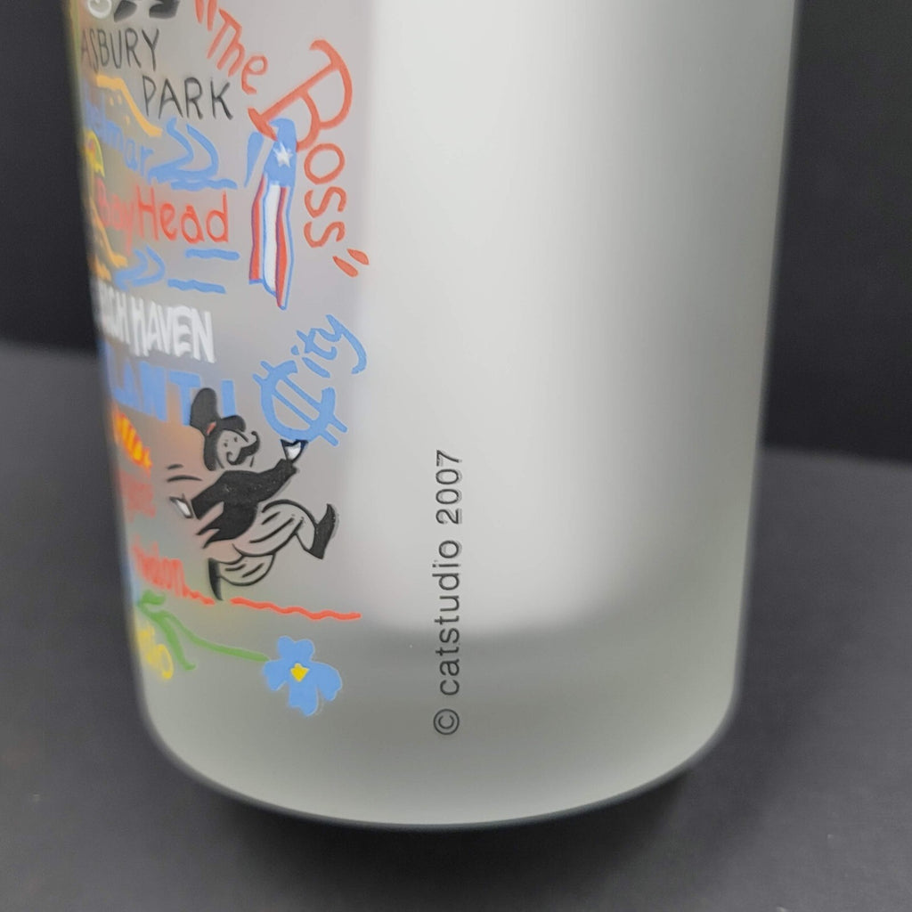 Cat Studio Geography New Jersey Frosted Drinking Glass Tumbler 6"
