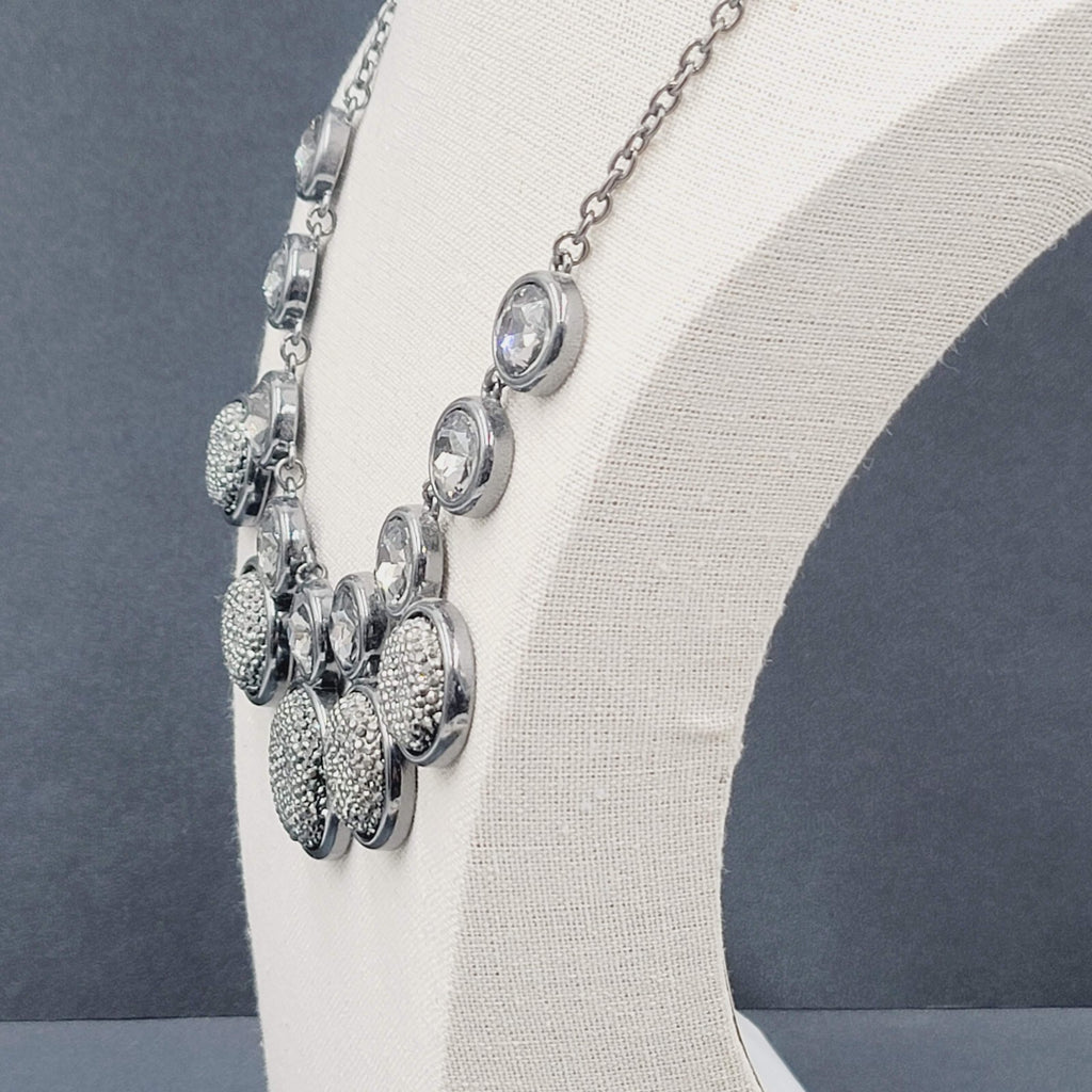 Dana Buchman Necklace Black Metal Rhinestone Statement Runway 18"-20"