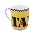 Studio Nova Coffee Mug New York Taxi Fine Porcelain Yellow Checkered