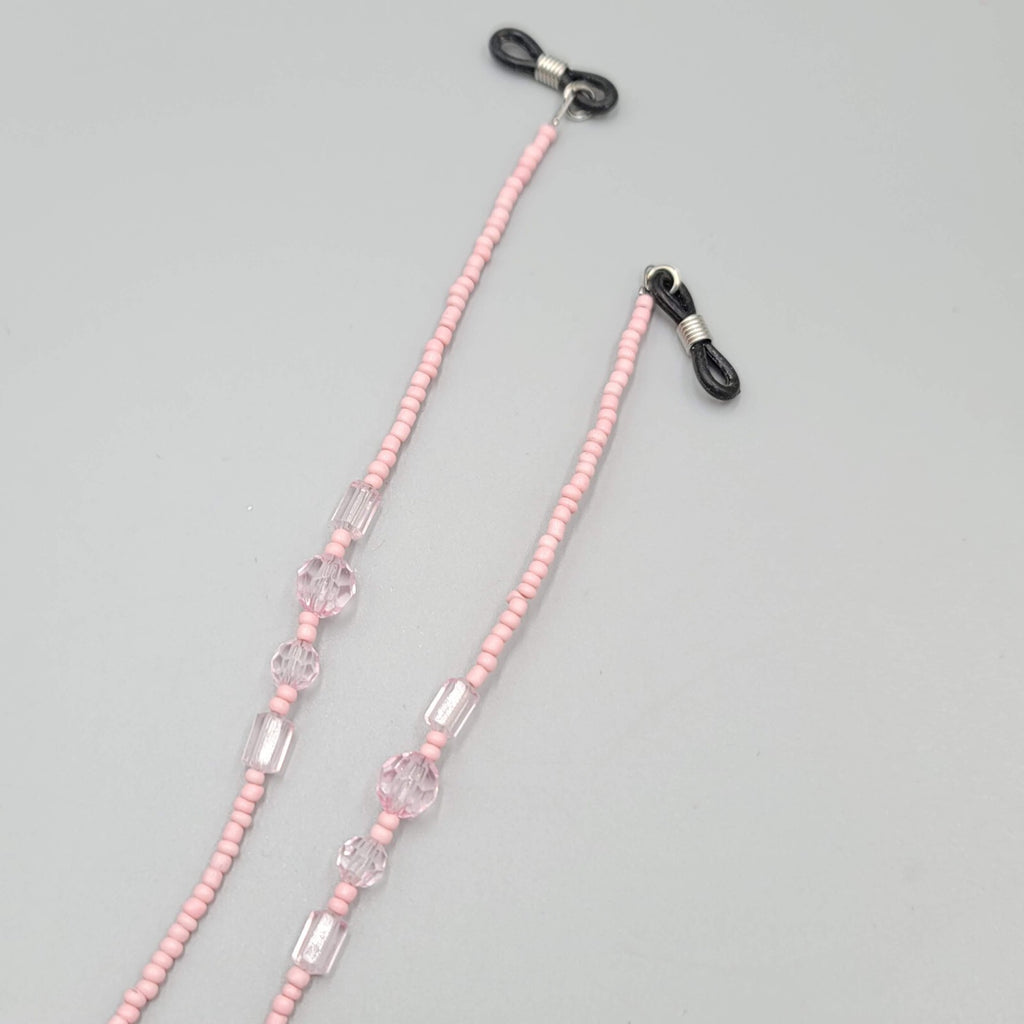 Pink Seed Bead Eyeglass Chain Holder  25"