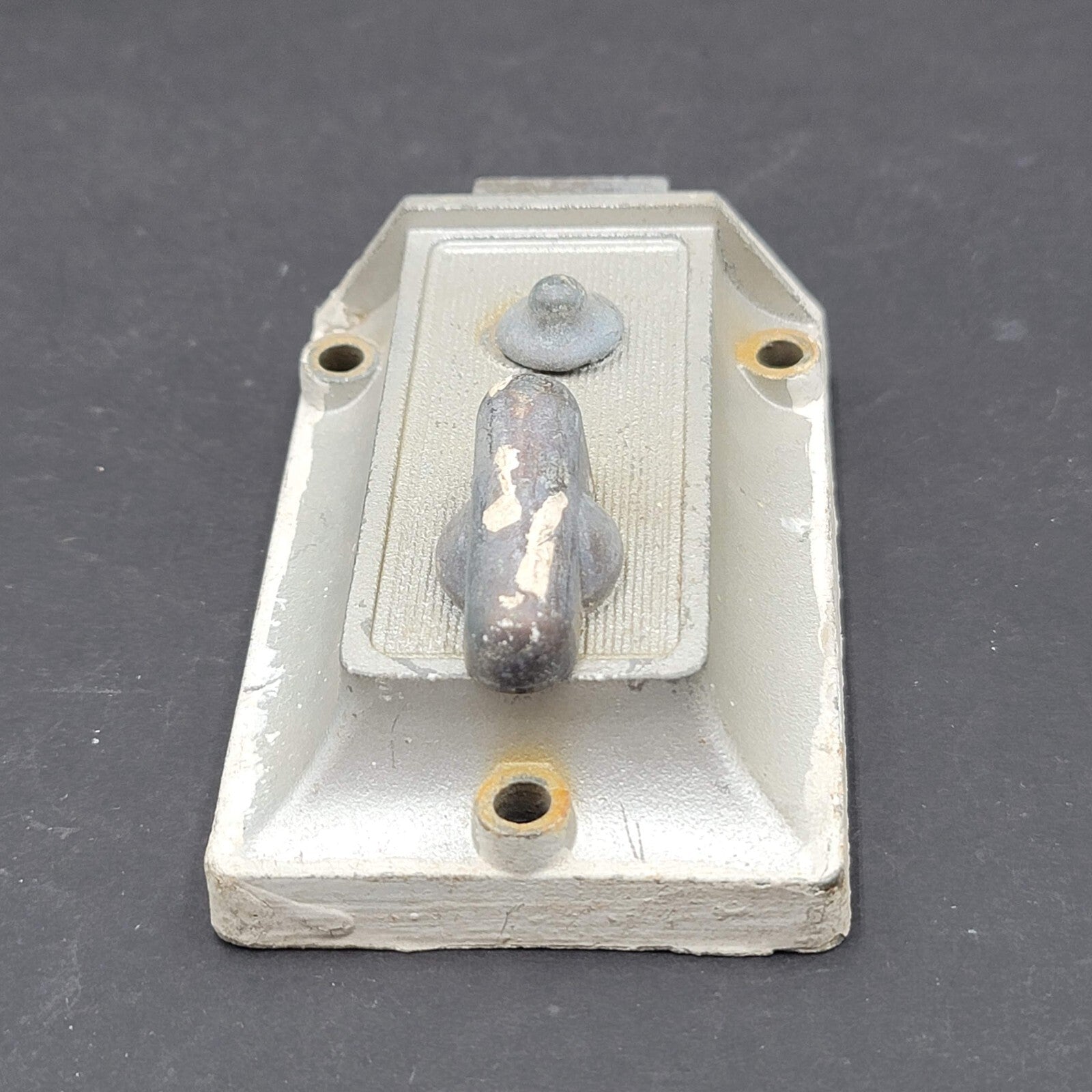 Vintage Silver Surface Rim Night Lock Latch No Keeper Salvage B754
