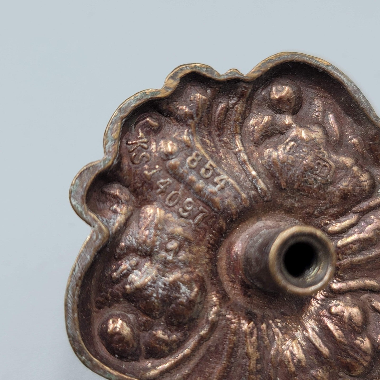 Vintage Brass Face Plates Ornate Bail Pull Handle Replacement Set of 2 - 1 5/8"