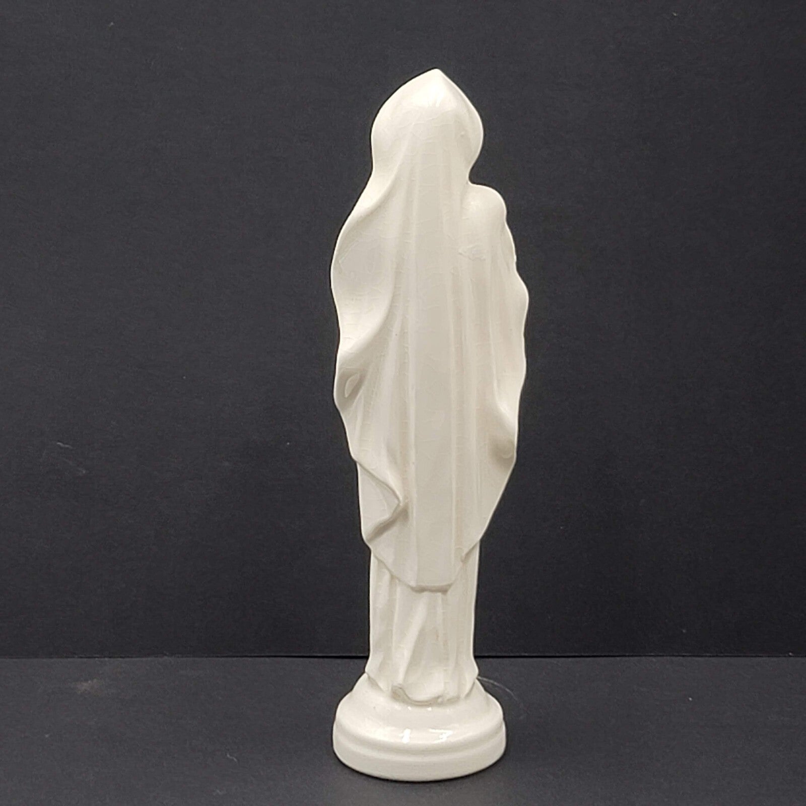Vintage Ceramic Mother Mary Figurine White 7 in