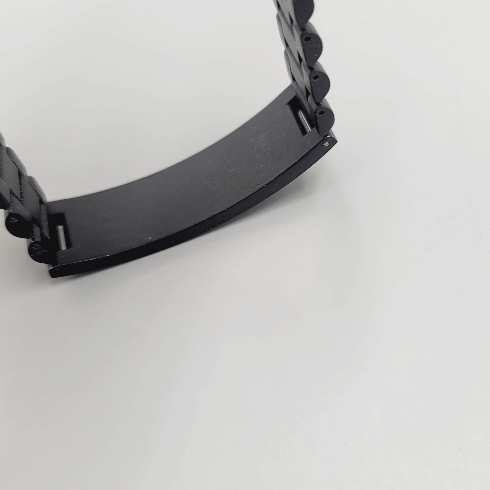 Black Stainless Steel ID Bracelet Mens 8 Inch Matte Link Chain Clasp Modern Gift