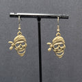 New Pirate Pierced Earrings Bronze tone Dangle 1 1/8"