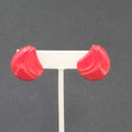 Vintage Pierced Earrings Red Acrylic Drop  1"