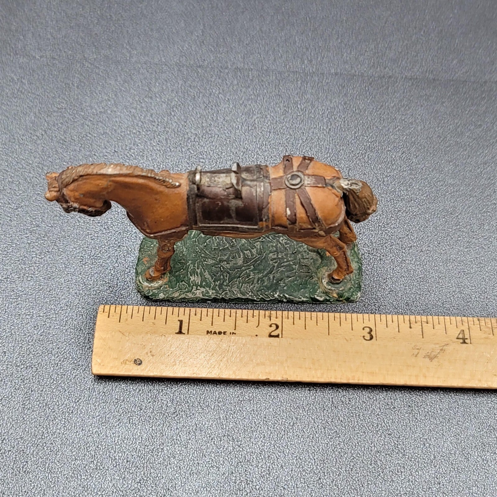 Vintage Military Soldiers Horse Lead Figure JR Miniatures 2.25"x3"