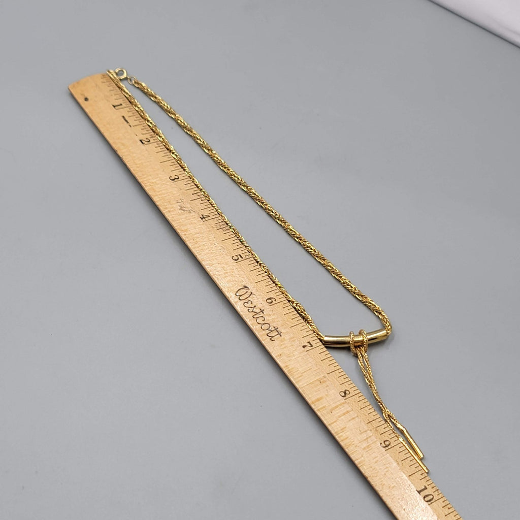 Vintage Foxtail Twist Chain Fringe Pendant Necklace Small 16 in