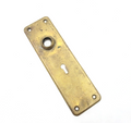 Vintage Brass Doorknob Back Plate Skeleton Keyhole Salvage Hardware 6.5"x2"