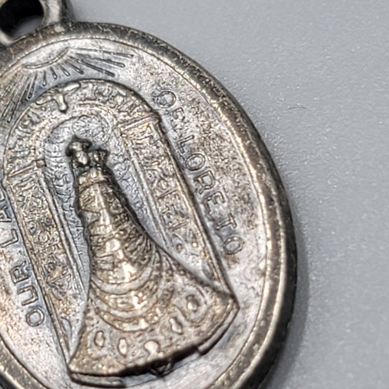 Vintage MARY Medal OUR LADY OF LORETO Medal Catholic Religious Souvenir