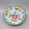 Japanese Porcelain BOWL Hand Painted Flower Brass 6 in