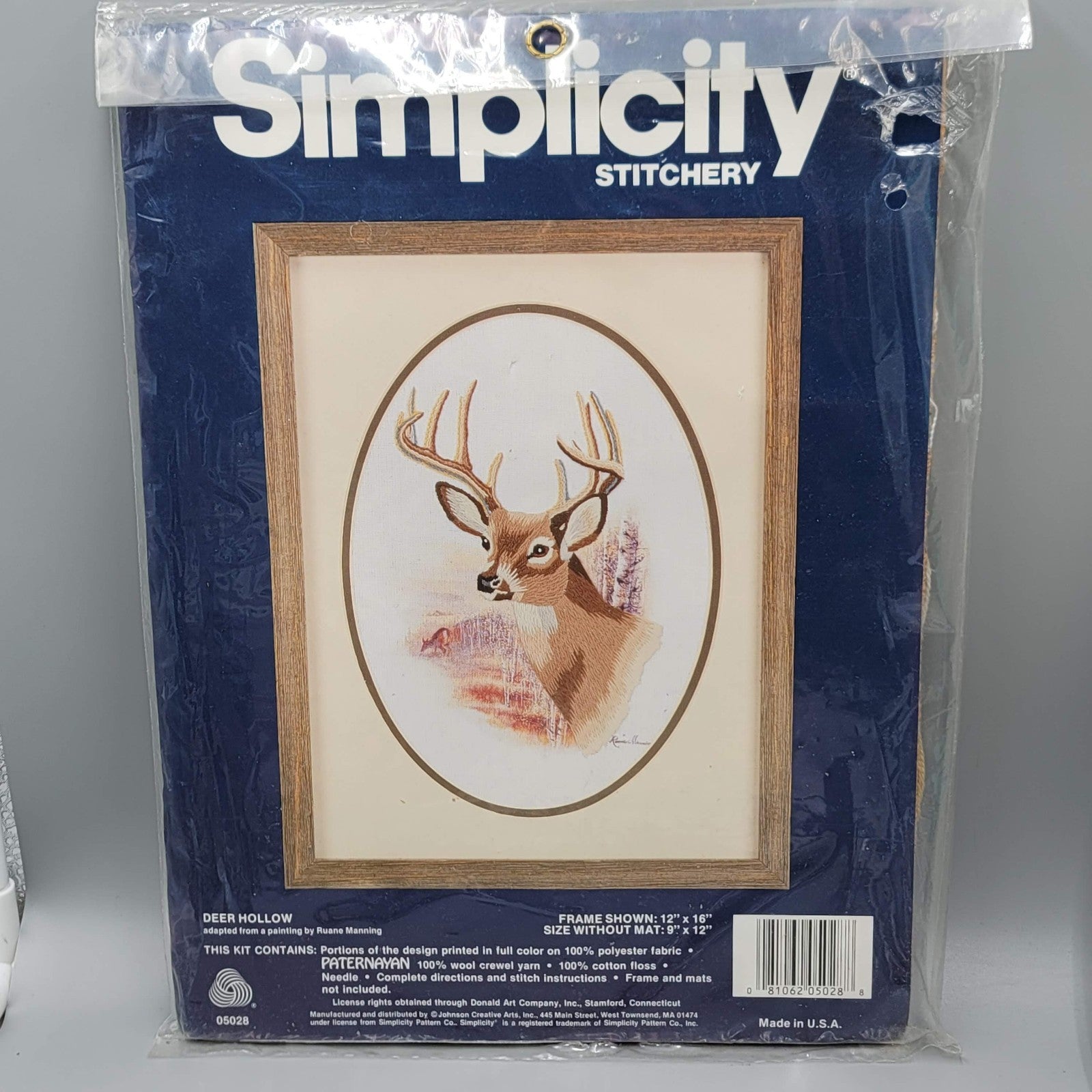 Simplicity Stitchery Deer Hollow 05028 Vintage New Sealed USA