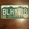 License Plate COLORADO BLH-788 12" x 6" Green White
