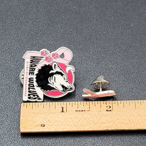 Aware Wolves Breast Cancer Awareness Pink Ribbon Pin Lot