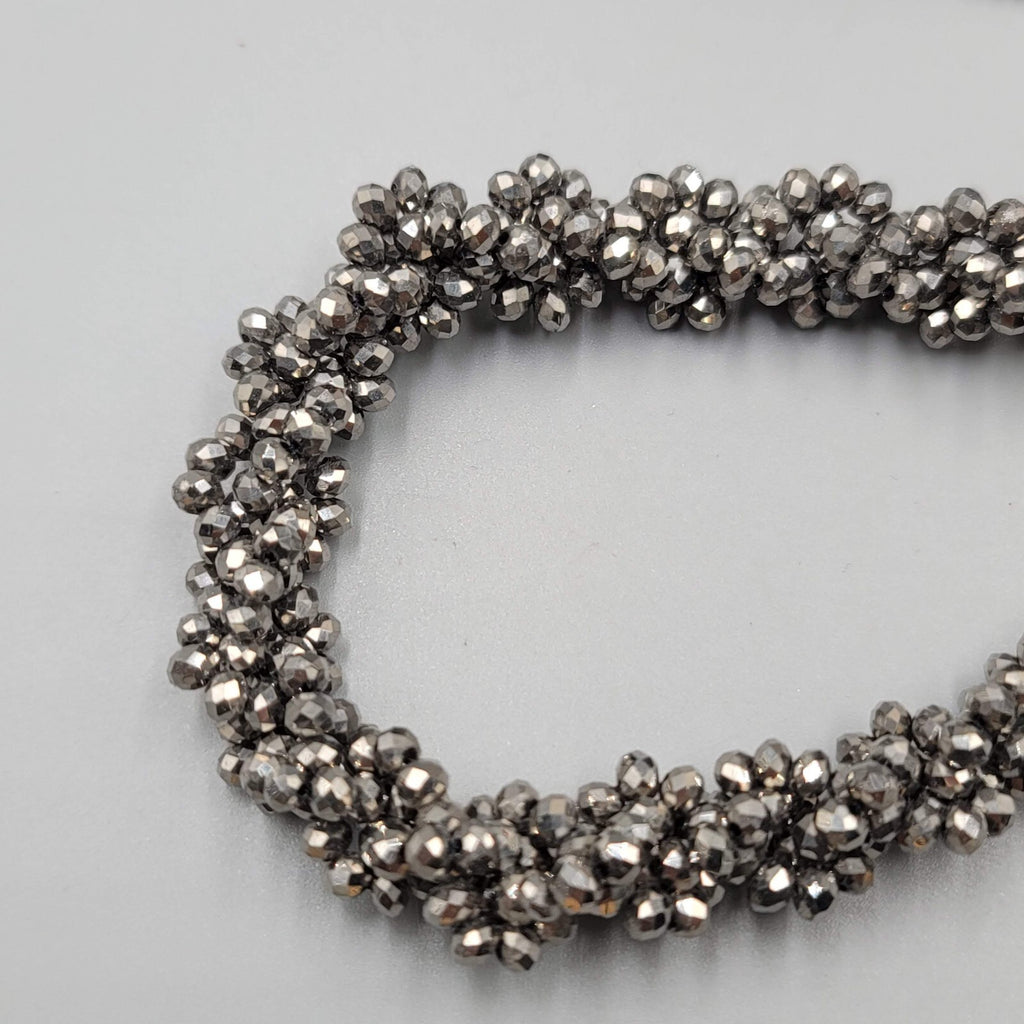 Bead Necklace Gray Silver tone Gradient 32"