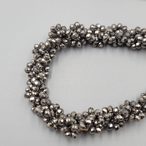 Bead Necklace Gray Silver tone Gradient 32"