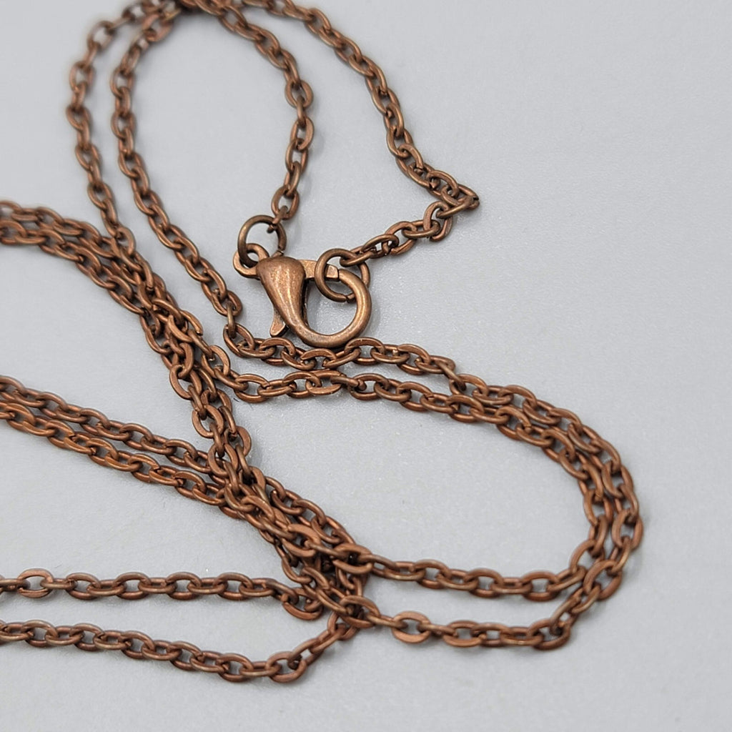 Hammerhead Shark Pendant Necklace Copper tone 24"