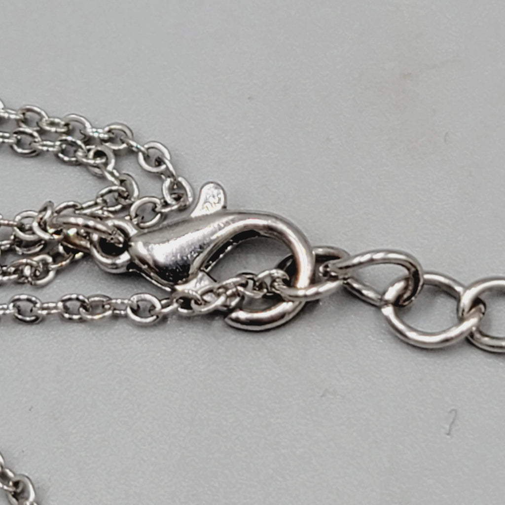 ALL THAT AND A POINTY HAT Pendant Necklace Enamel Silver tone 18"-20"