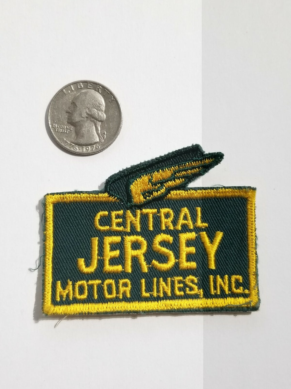 Central Jersey Motor Lines Inc  Patch 2" x 2 5/8" Green & Yellow