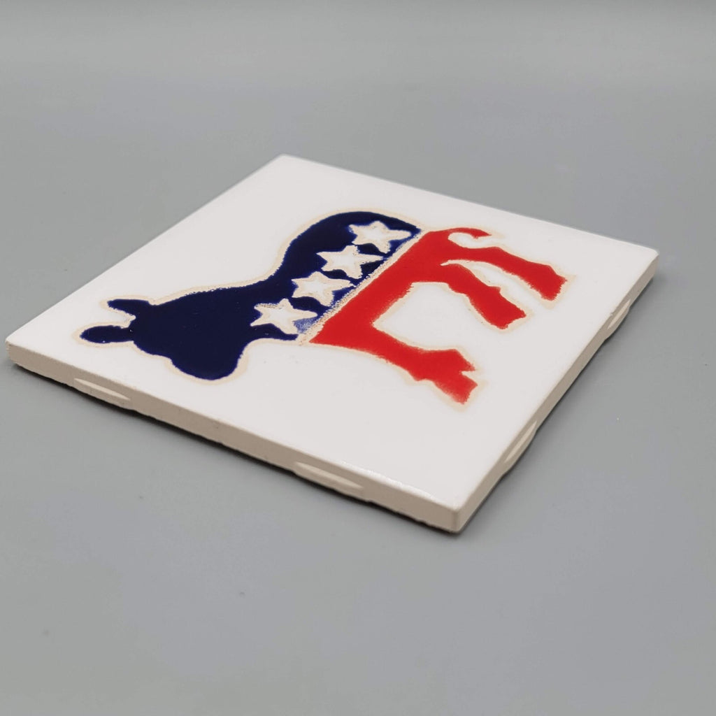 Tiles by Michell Patriotic Democrat Red White Blue Tile 4.25" x 4.25"